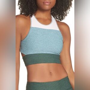 OUTDOOR VOICES Tri Tone Slashback Crop Top Sports